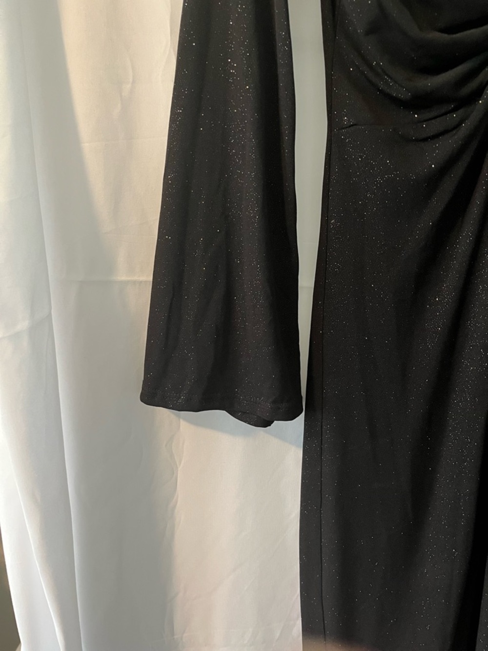Veronica M Black Sparkle Ruched Maxi Dress - Picture 3 of 4